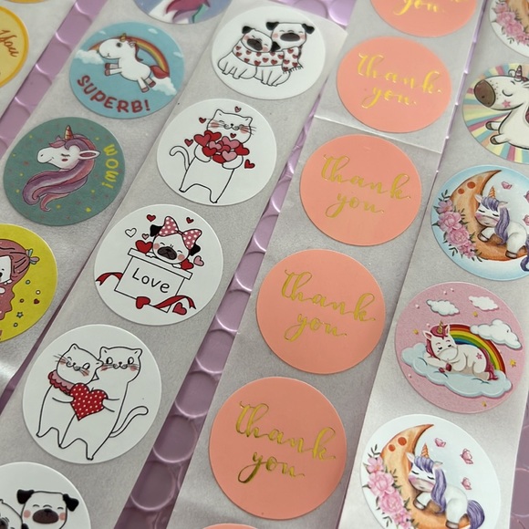 3/15$ 60 pcs Mixed Designs Thank You Stickers - Picture 6 of 12